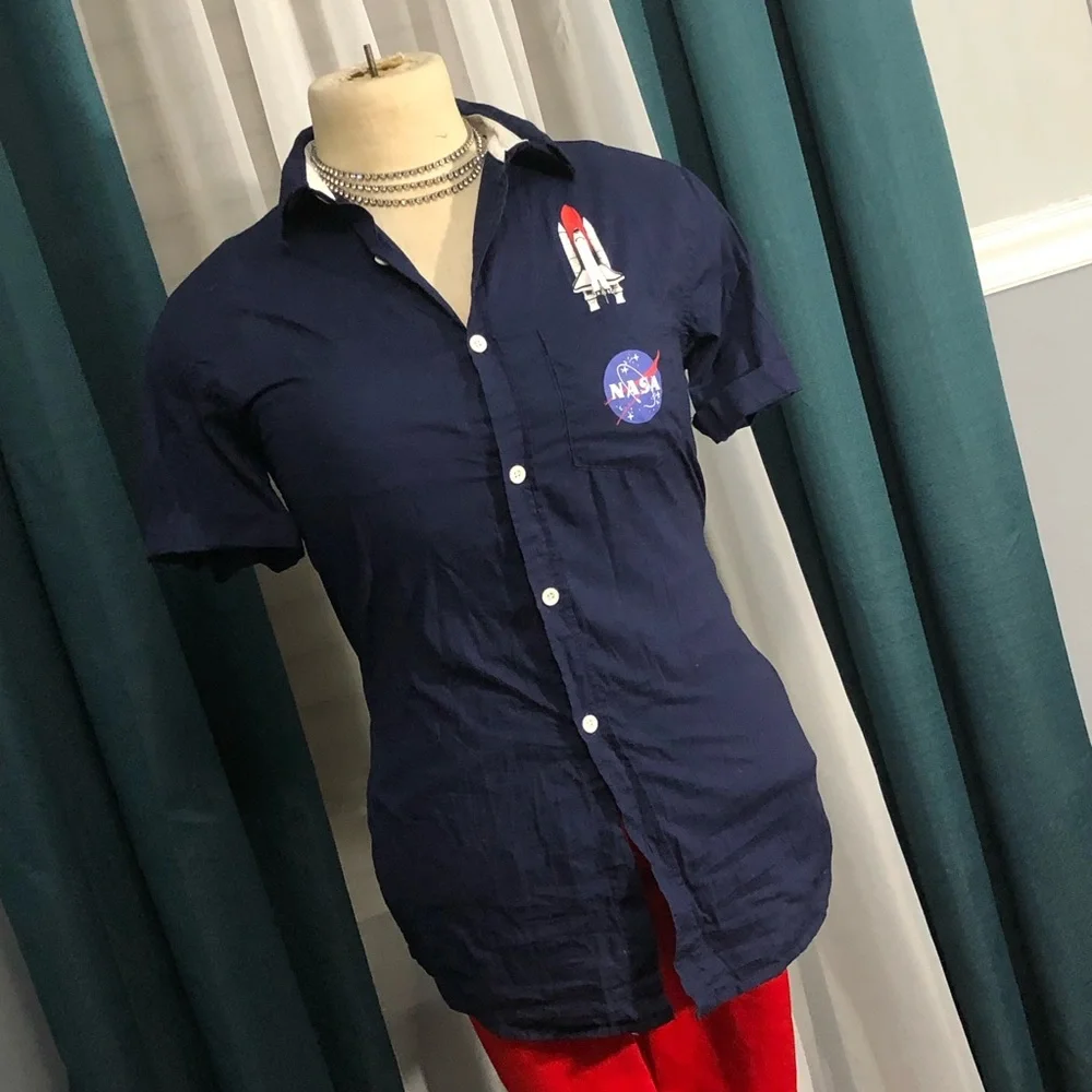 Blue NASA button down - Picture 2 of 7